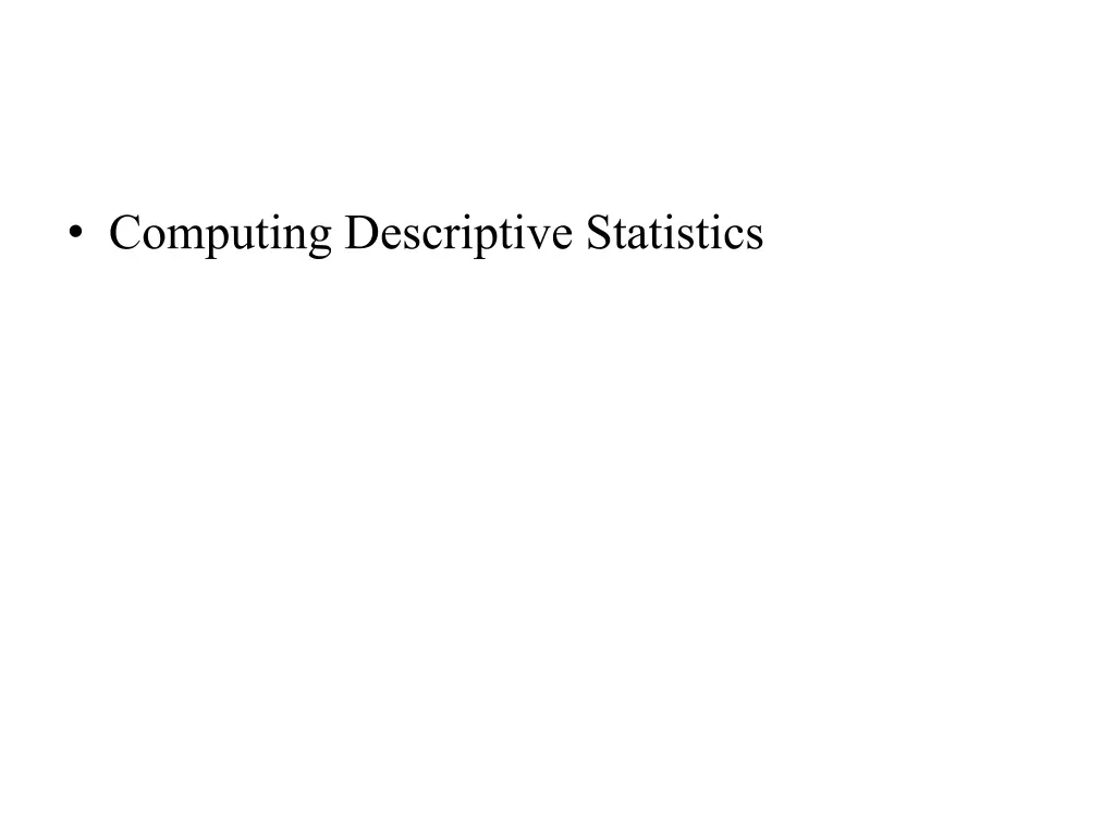 computing descriptive statistics