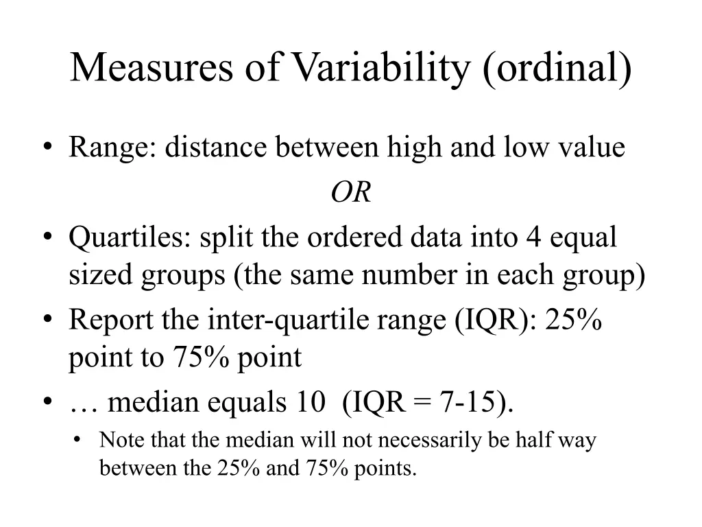 measures of variability ordinal