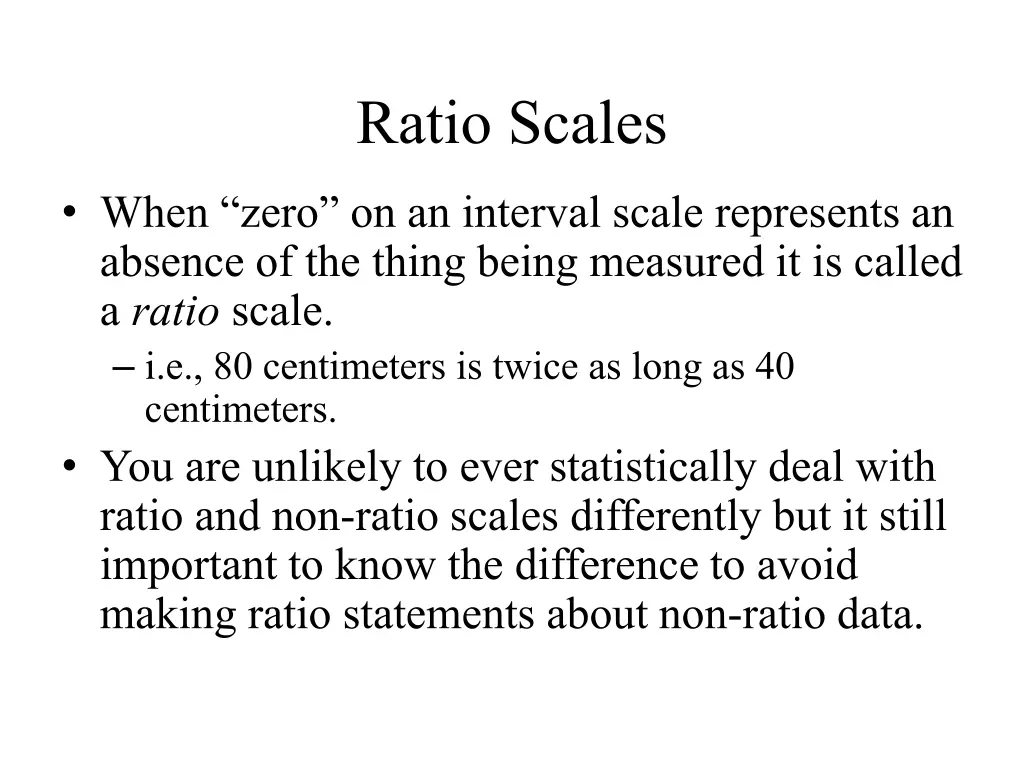 ratio scales