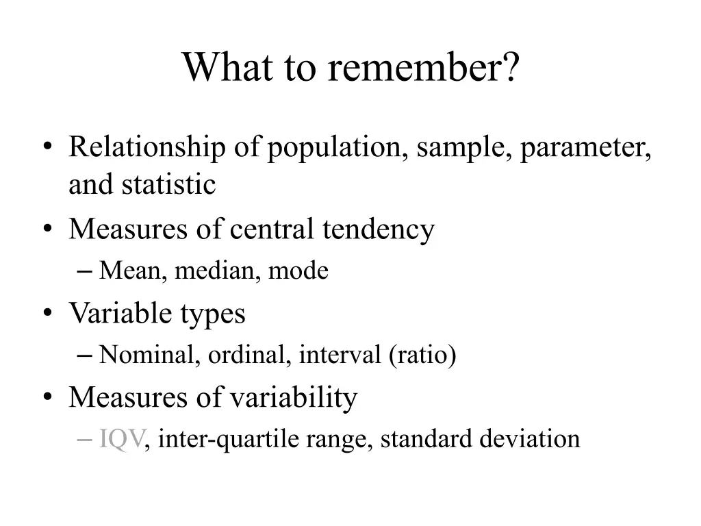 what to remember