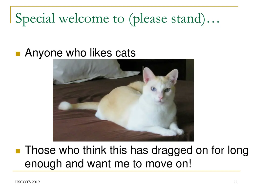 special welcome to please stand 8