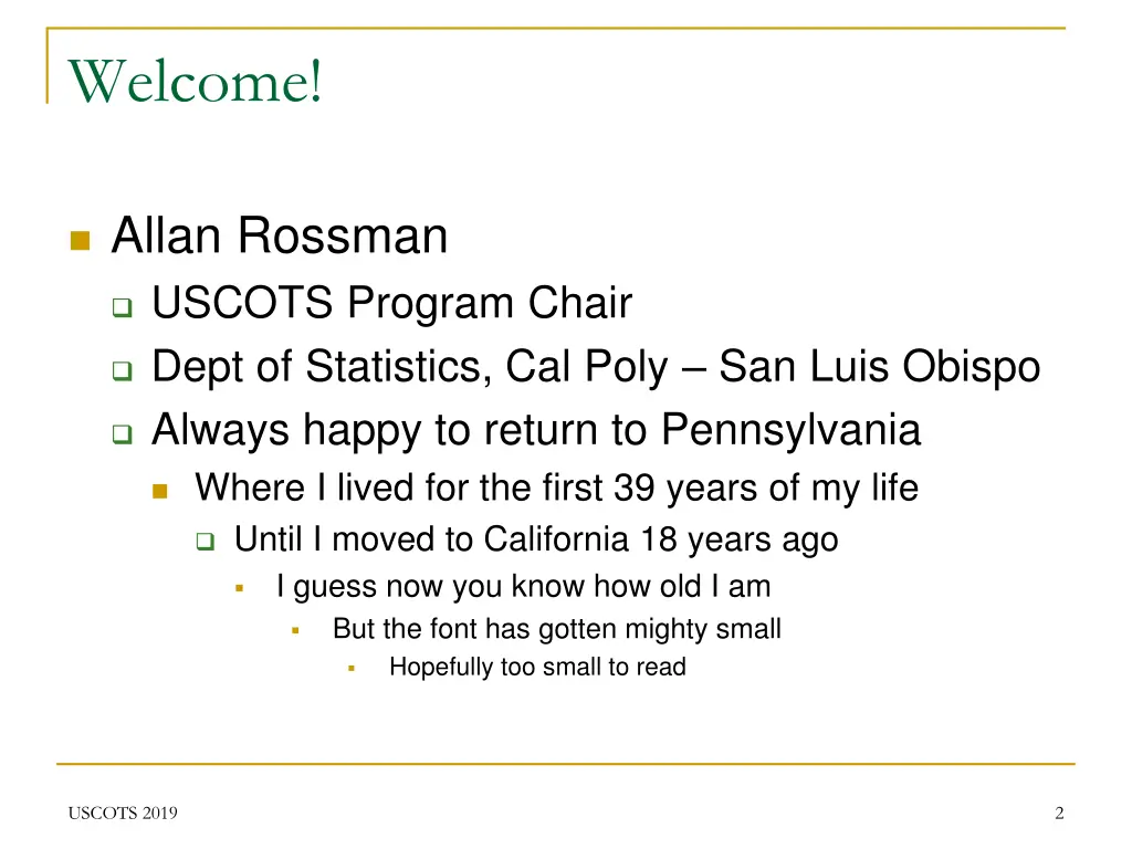 welcome