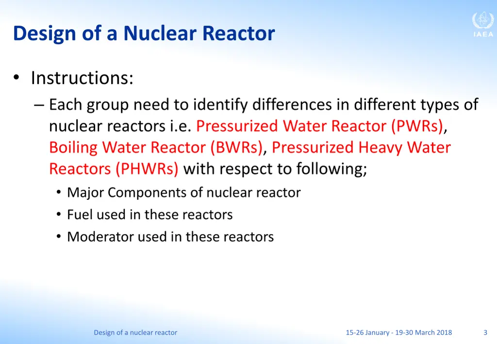 design of a nuclear reactor