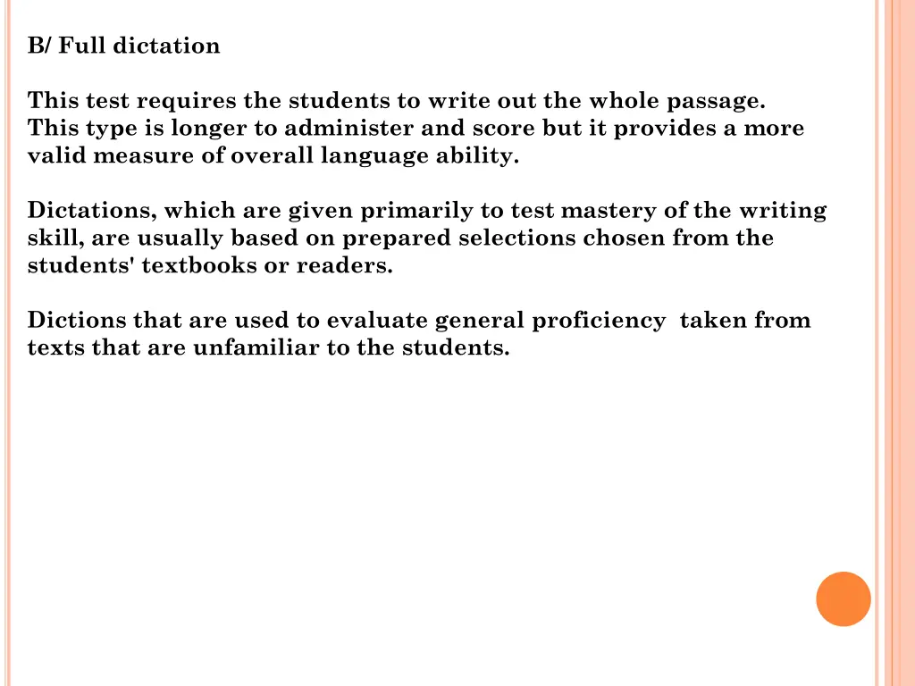 b full dictation