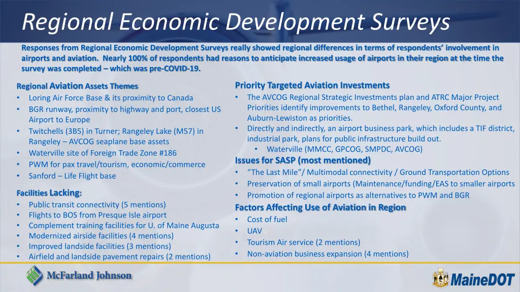 regional economic development surveys