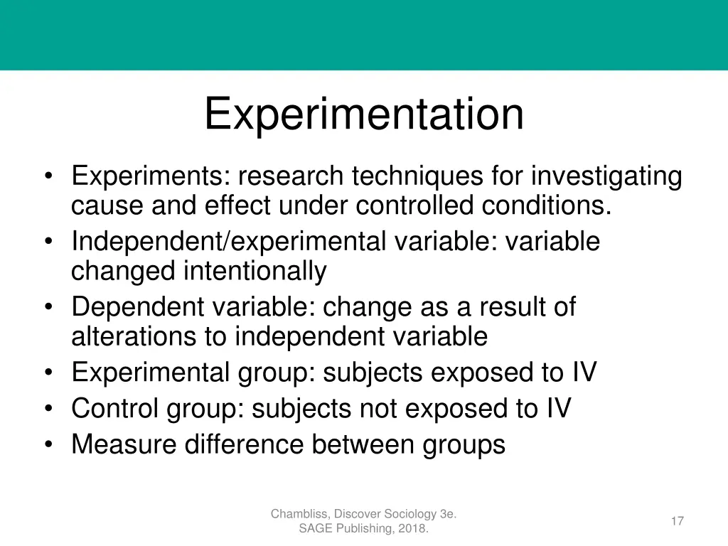 experimentation