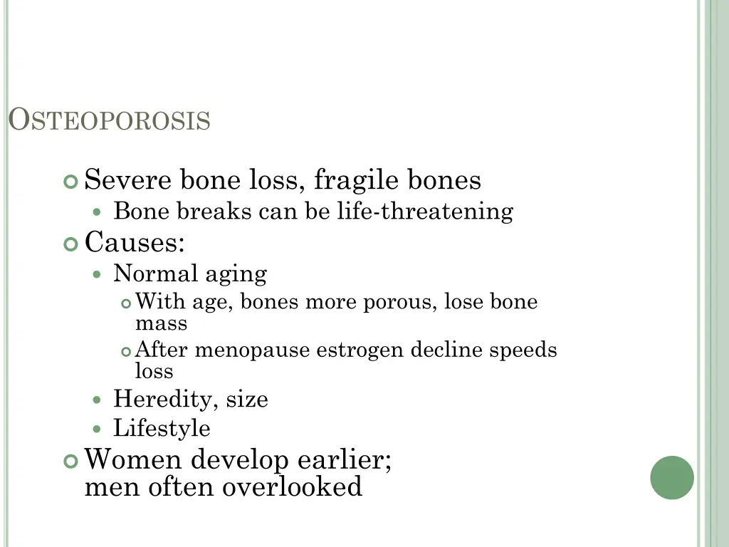 o steoporosis