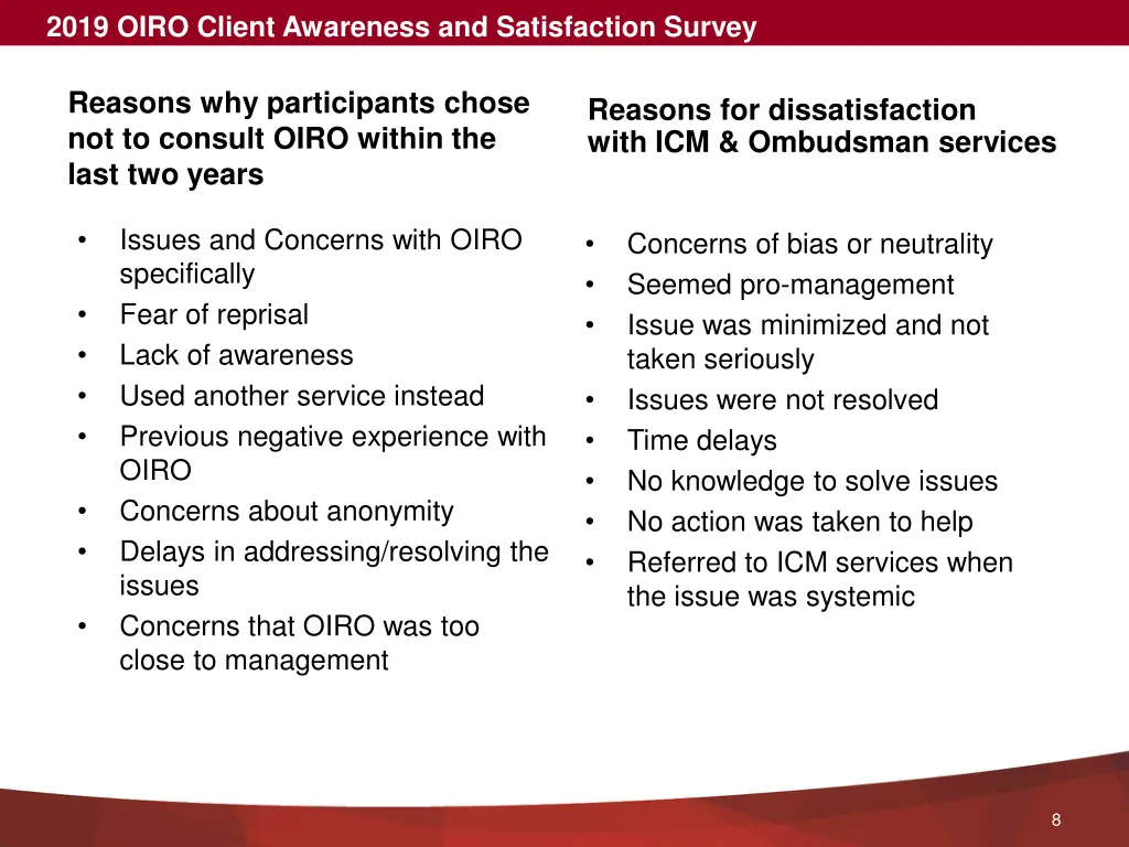 2019 oiro client awareness and satisfaction survey 3