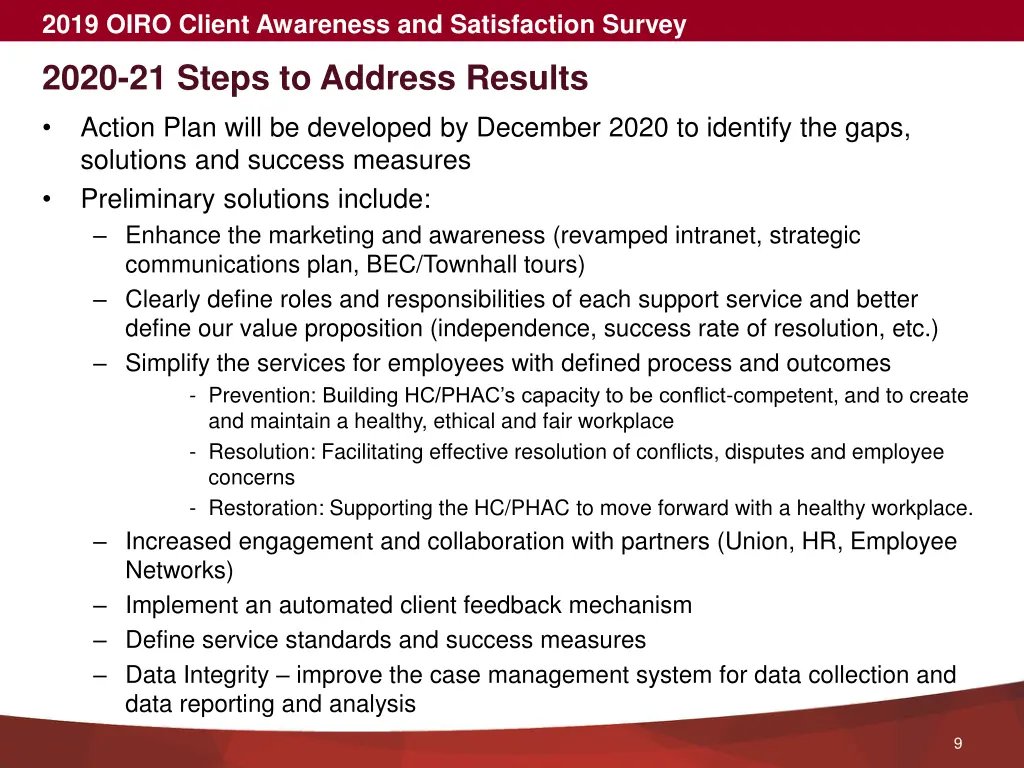 2019 oiro client awareness and satisfaction survey 4