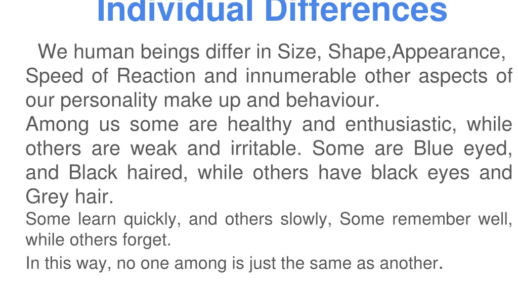 individual differences 1