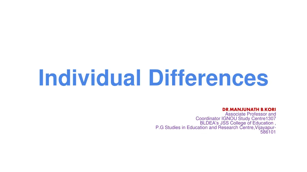 individual differences
