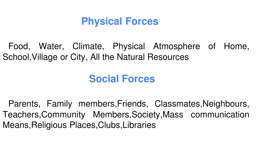 physical forces