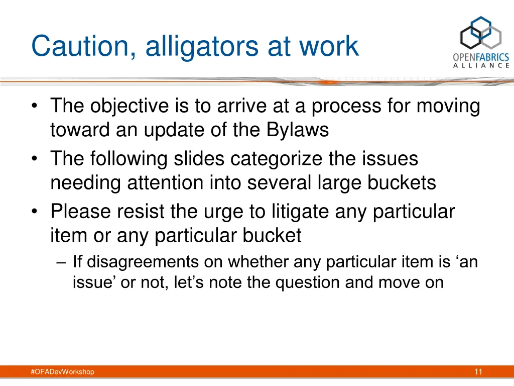 caution alligators at work