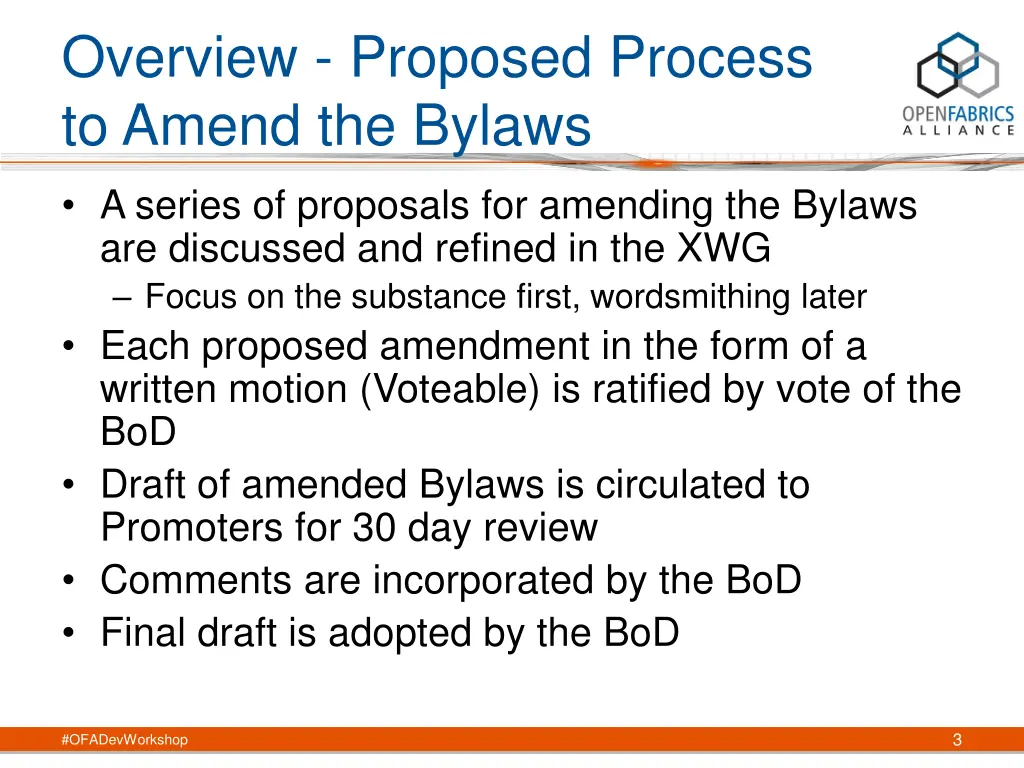 overview proposed process to amend the bylaws