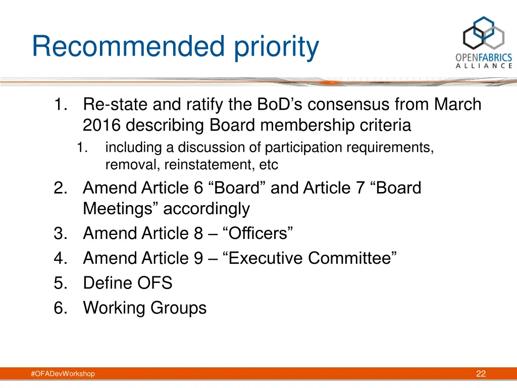 recommended priority