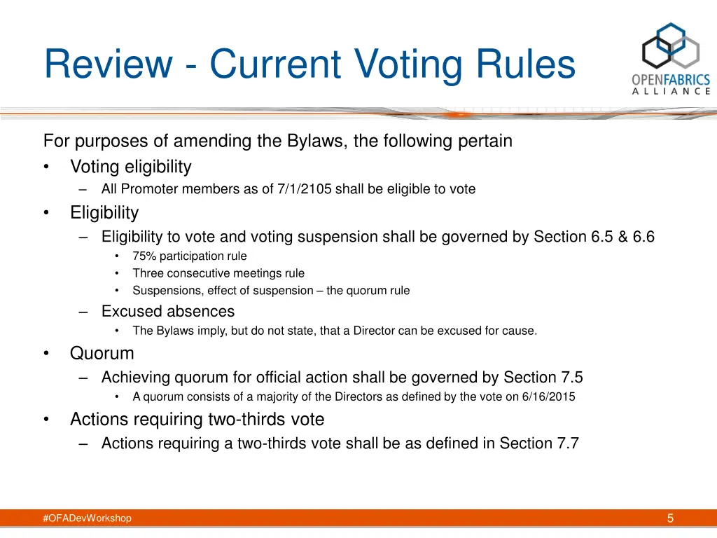 review current voting rules