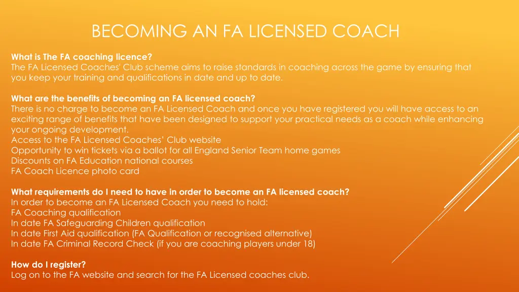 becoming an fa licensed coach