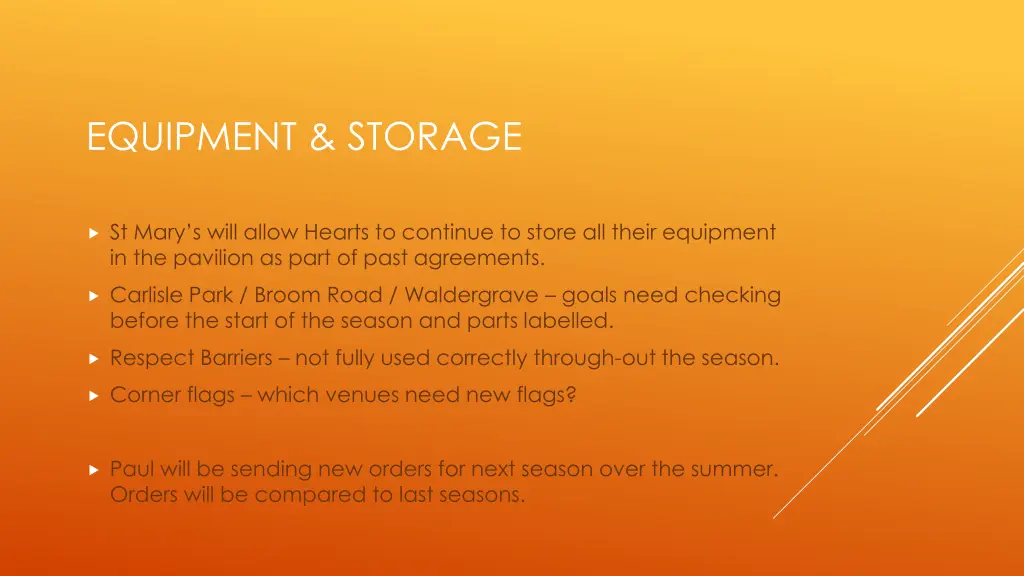 equipment storage