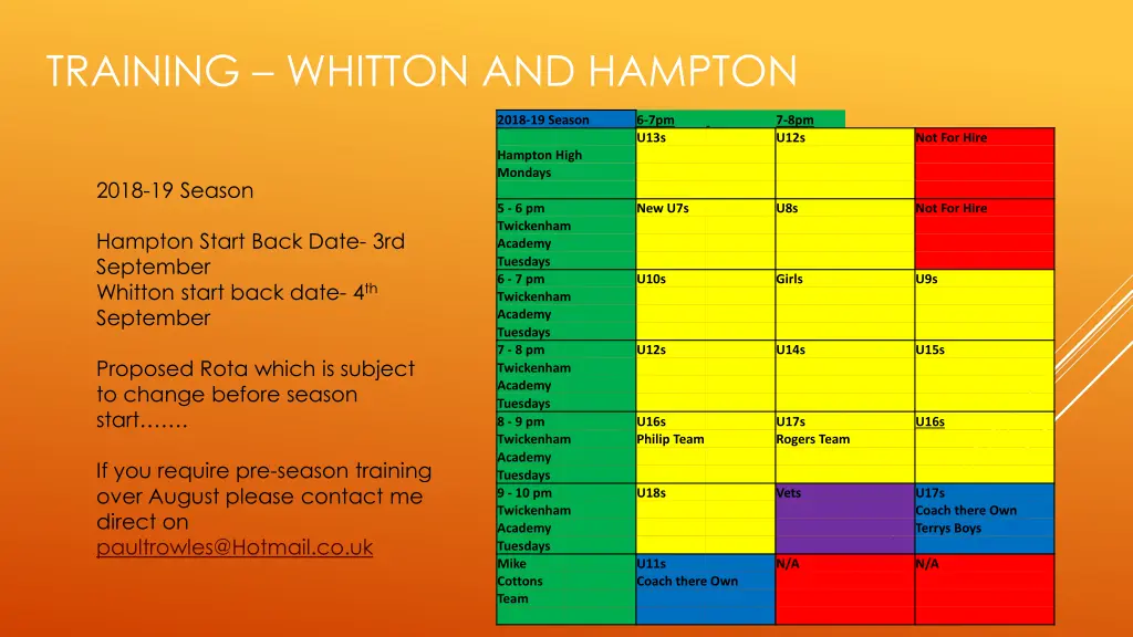 training whitton and hampton