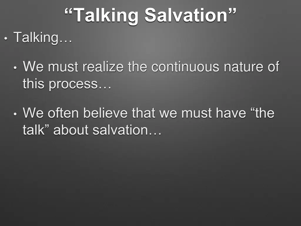 talking salvation talking