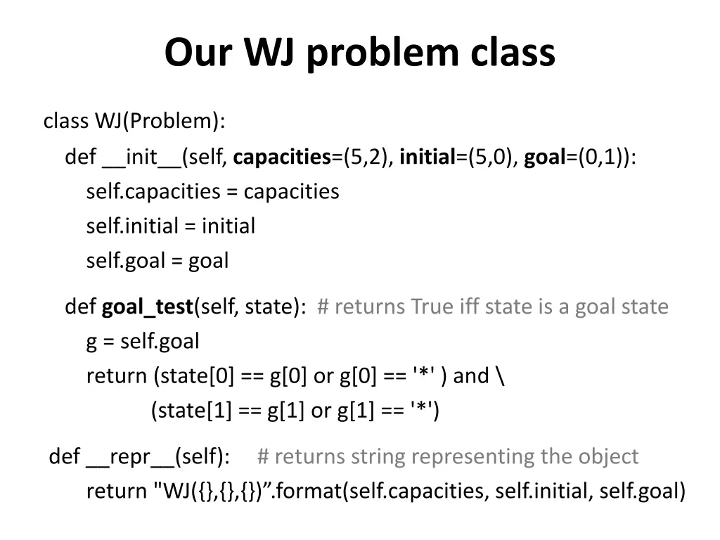 our wj problem class