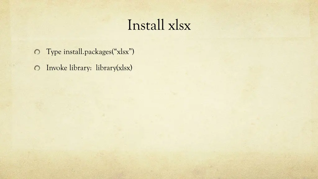 install xlsx