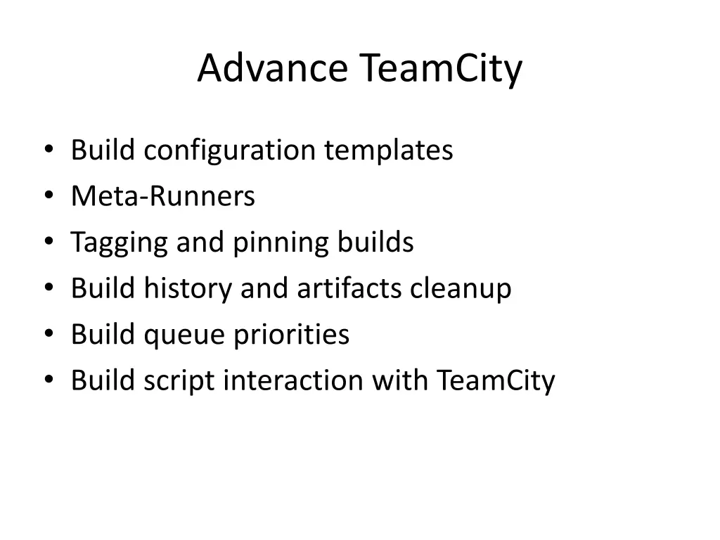 advance teamcity