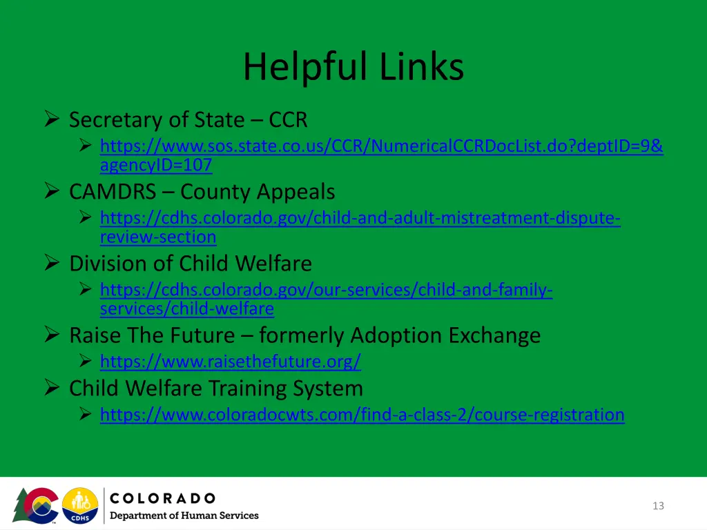 helpful links