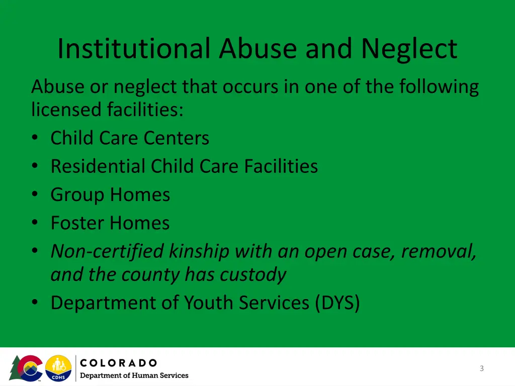 institutional abuse and neglect