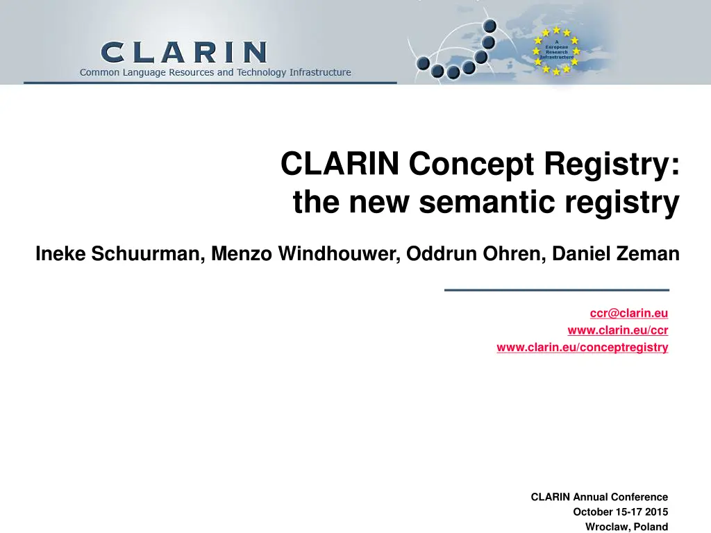 clarin concept registry the new semantic registry