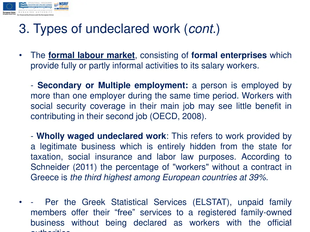 3 types of undeclared work cont 1