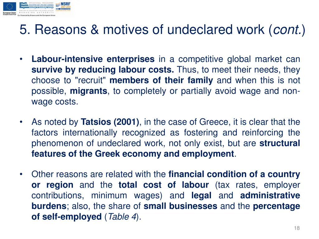 5 reasons motives of undeclared work cont 1