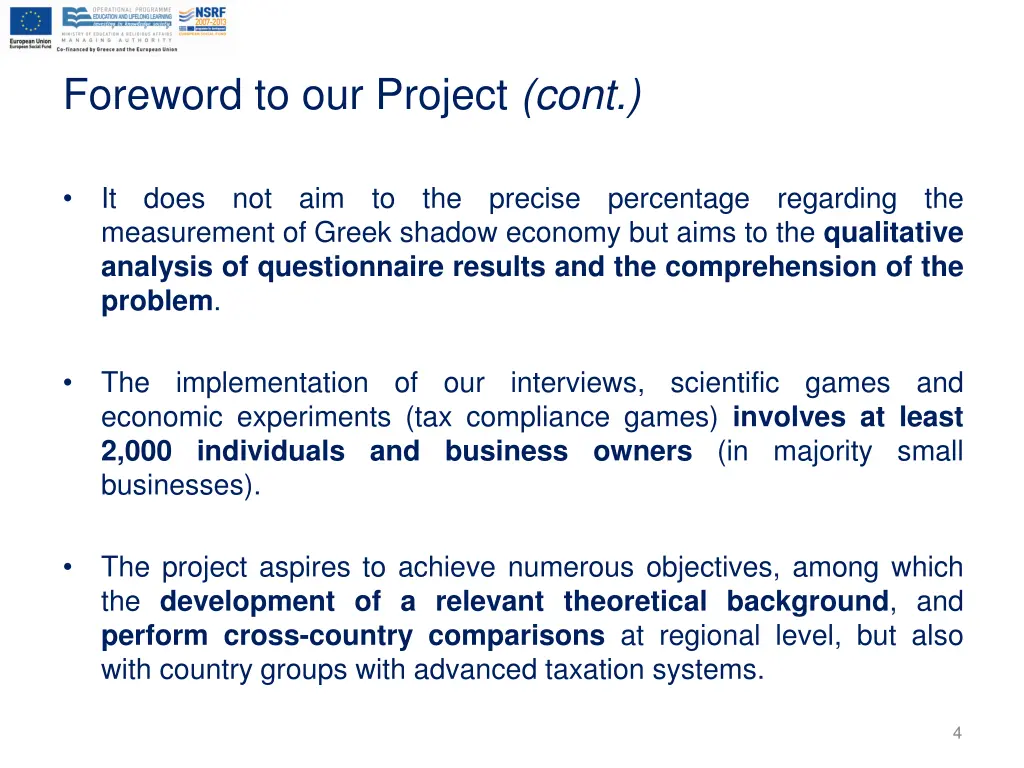 foreword to our project cont