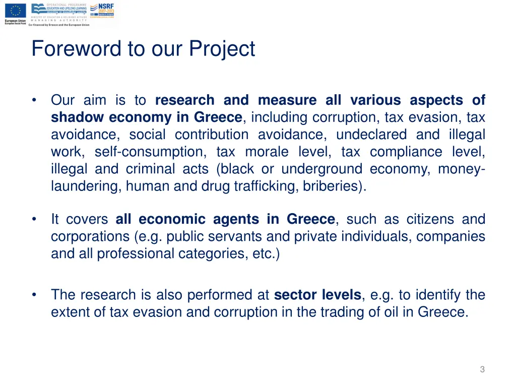 foreword to our project