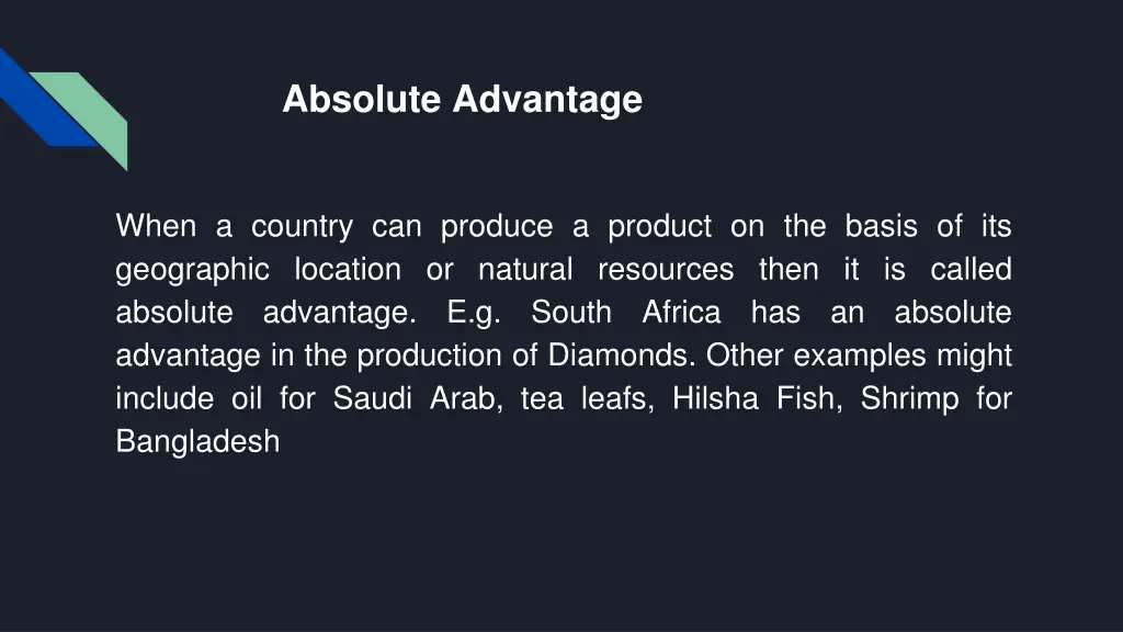 absolute advantage