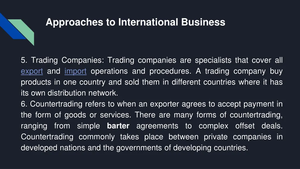 approaches to international business 2