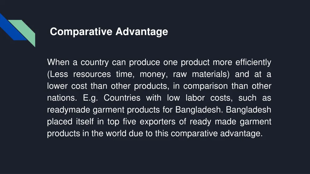 comparative advantage