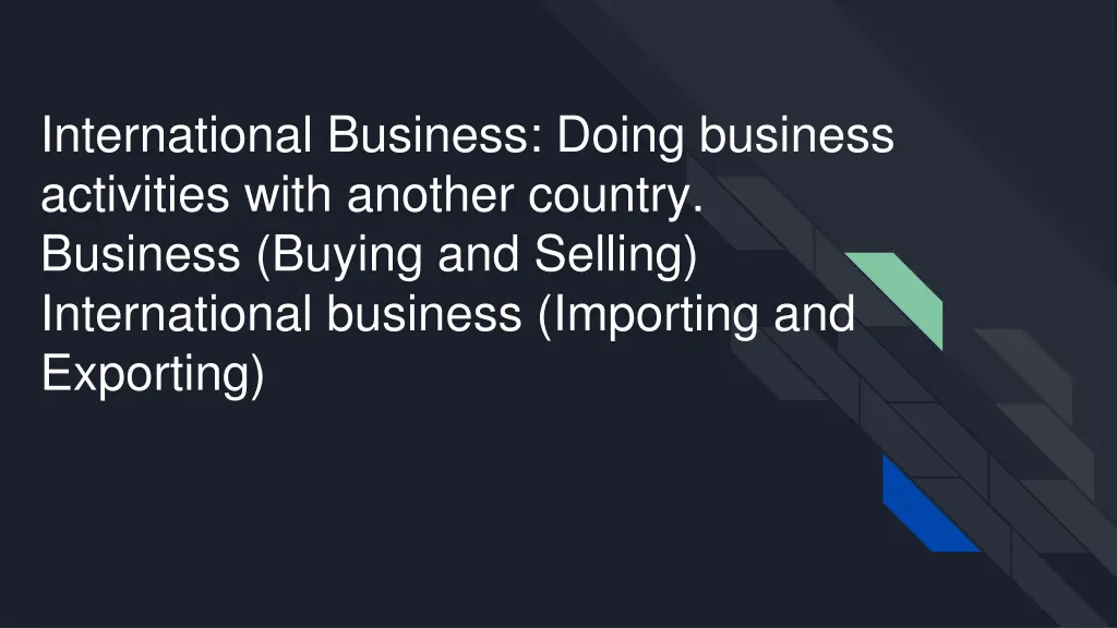 international business doing business activities