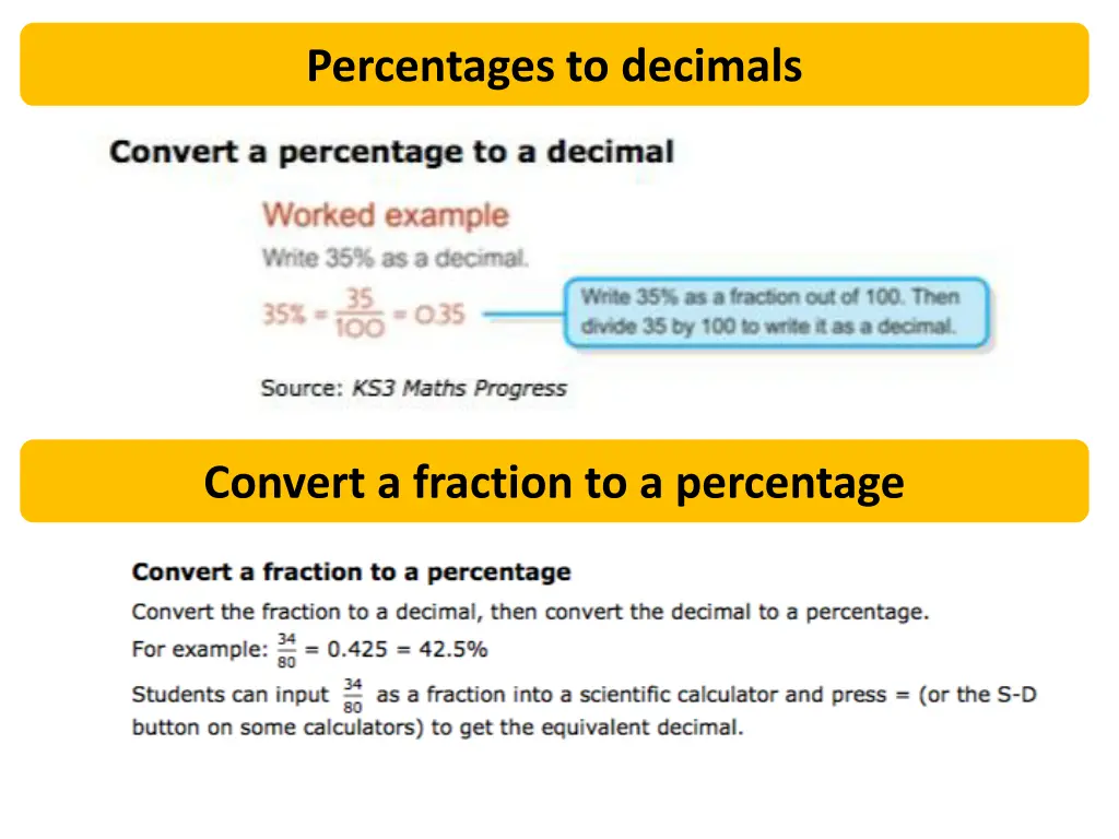 percentages to decimals