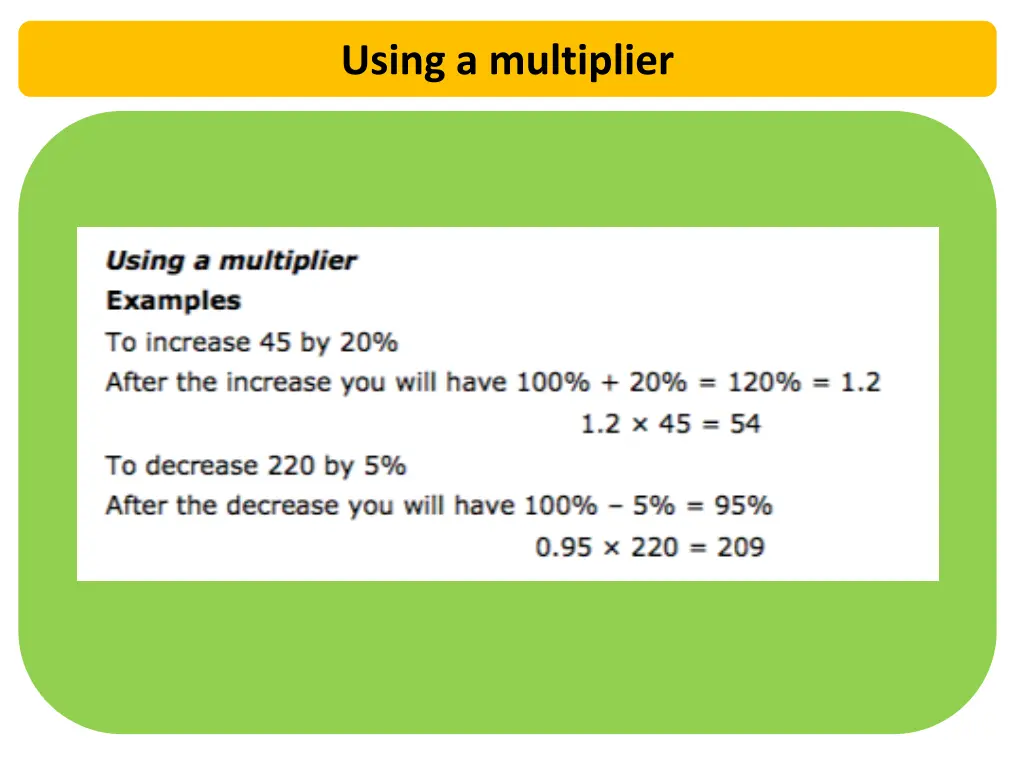 using a multiplier