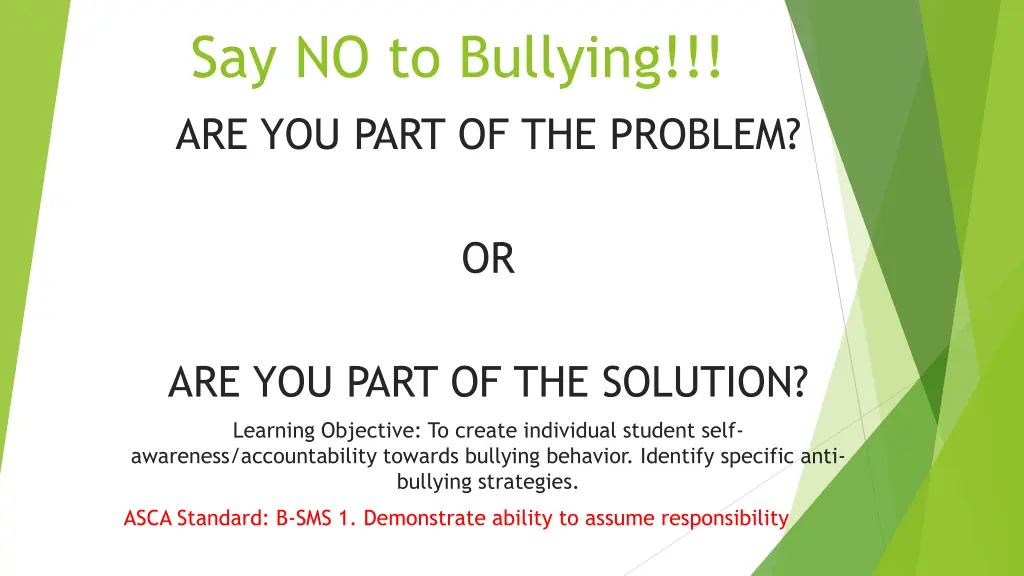 say no to bullying are you part of the problem
