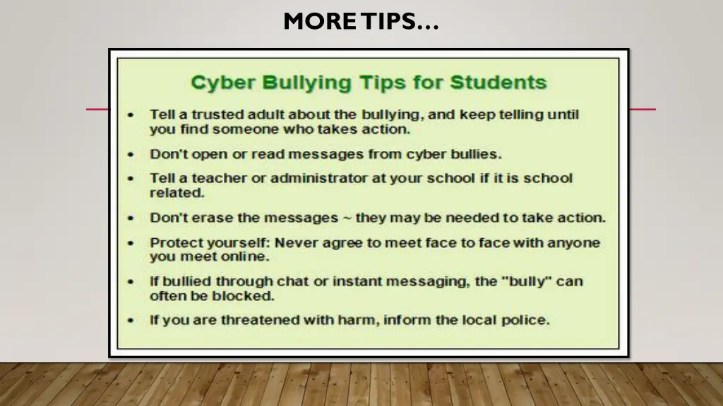 more tips