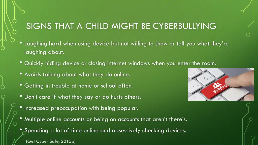 signs that a child might be cyberbullying