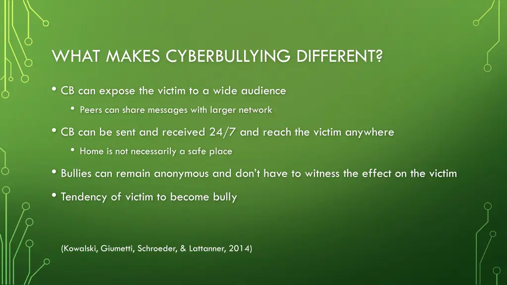 what makes cyberbullying different