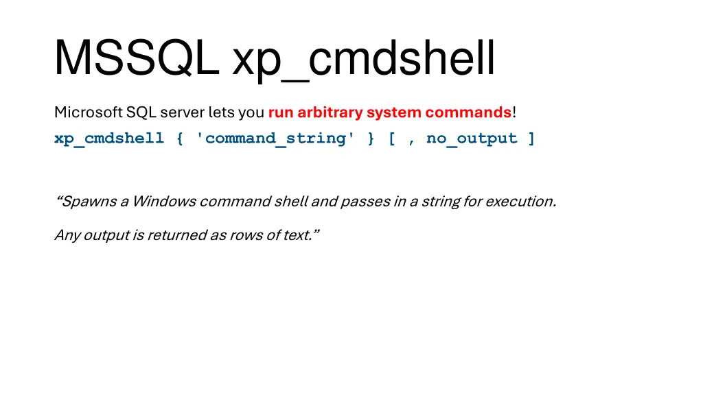 mssql xp cmdshell