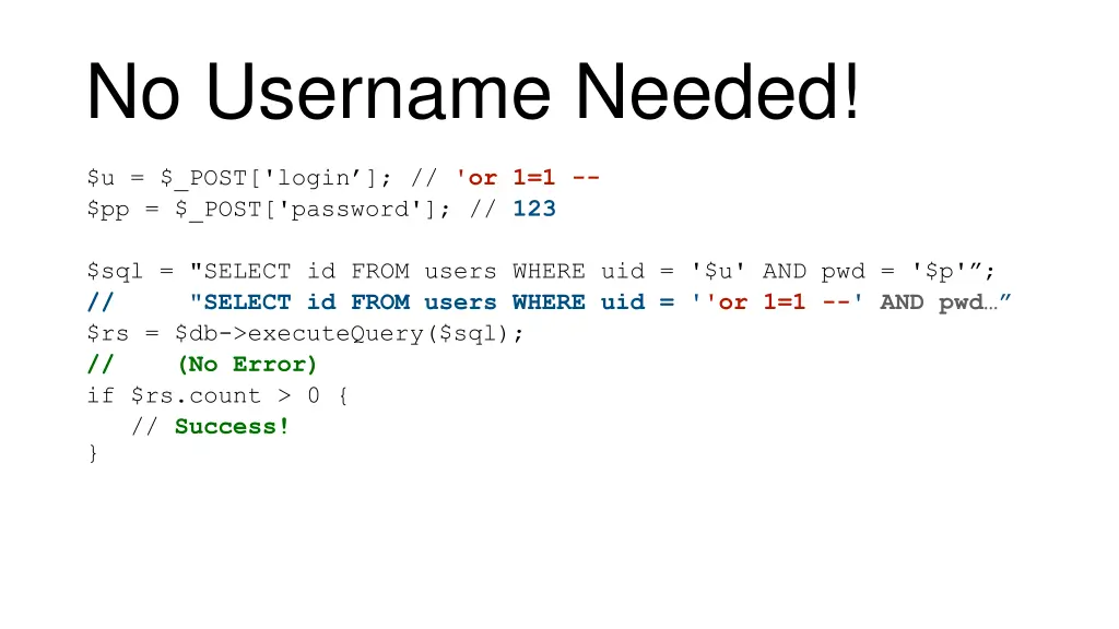 no username needed