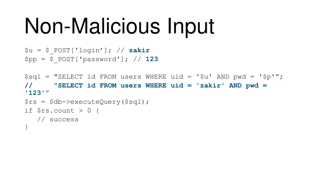 non malicious input 1