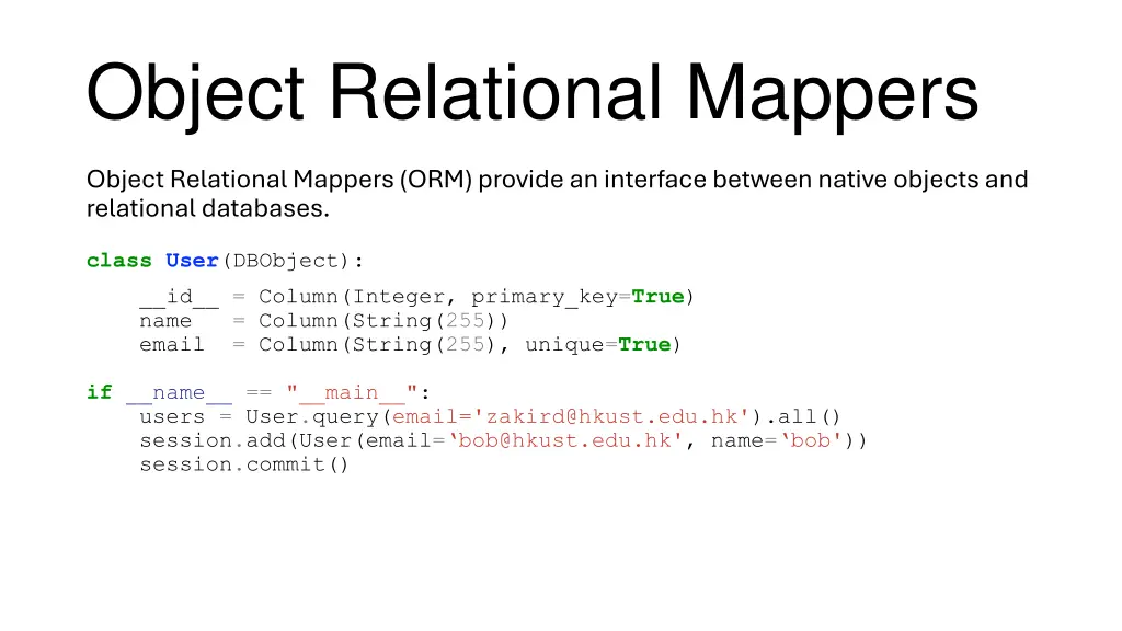 object relational mappers