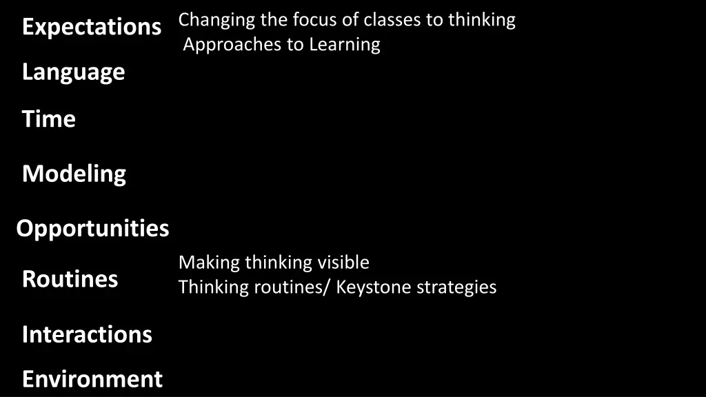 changing the focus of classes to thinking