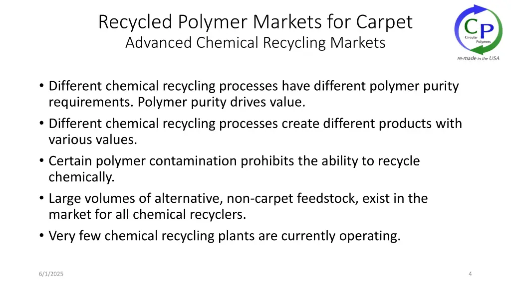 recycled polymer markets for carpet advanced
